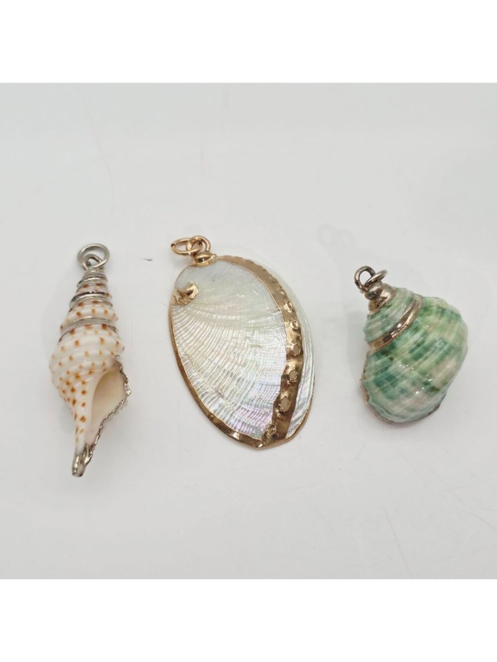 Natural Seashell Pendants Gold/Silver Details Jewelry Making Or Crafts